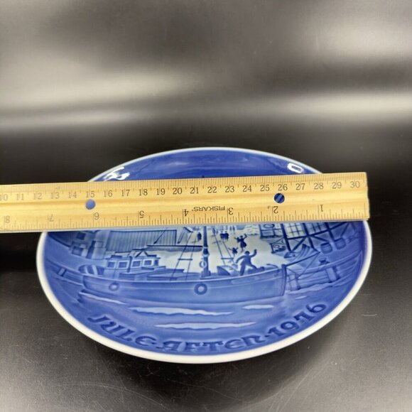 1976 Bing & Grondahl Christmas Welcome Ceramic Dish Plate Denmark Copenhagen VTG - Picture 5 of 13